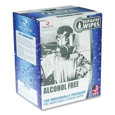 Alcohol Free Respirator Wipes, Box of 100
