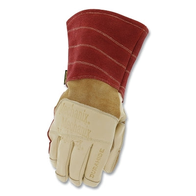 Torch Flux Welding Gloves, Durahide Top Grain Cow, Small, Brown/Tan/Rust, Gauntlet Cuff, FR Cotton Lining