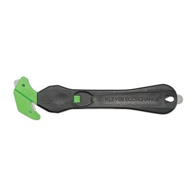 EcoXChangeXD Safety Cutter, 7 in L, Straight Blade, Steel, Recycled Plastic, Black/Green
