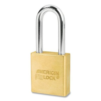 Solid Brass Padlock, 5/16 in dia, 2 in L, 3/4 in W, Keyed Alike, Keyed - 24245