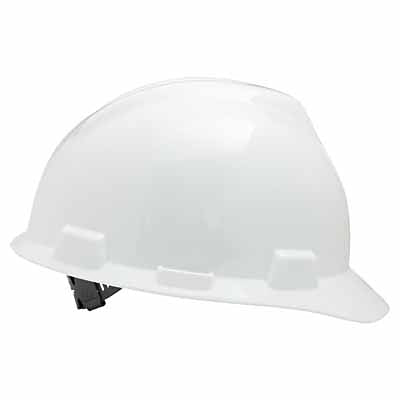 V-Gard Slotted Hard Hat Cap, Staz-On Suspension, White