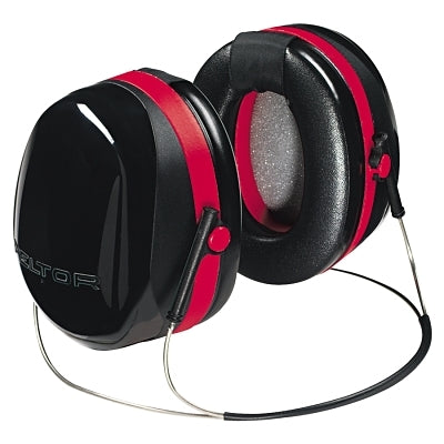 3M H10B PELTOR Optime 105 Earmuffs, 29 dB, Black/Red, Behind-the-Head