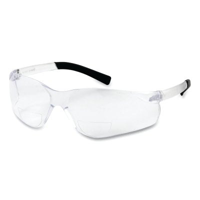 Zenon Z13R Rimless Safety Reader Glasses, Clear/Polycarbonate Lens, Anti-Scratch, Clear Frame w/Black Tips, +1.75 Diopter