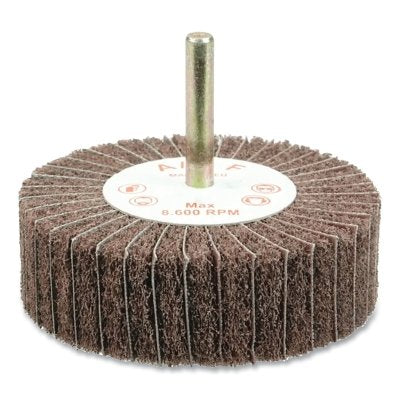 Stem-Mounted Interleaf Flap Wheel, 3 in dia, 320 grit, 8600 RPM