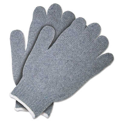 Heavy Weight String Knit Gloves, Small, Knit-Wrist, Gray
