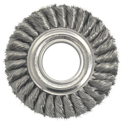 Wide Face Standard Twist Knot Wire Wheel, 6 in Dia. x 1 3/8 W, 8,000 rpm