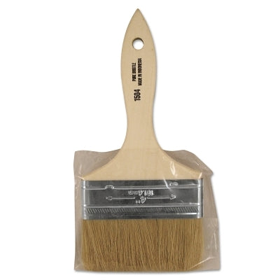 White Chinese Bristle Paint Brush, 3/8 in Thick x 4 in W, Wood Handle