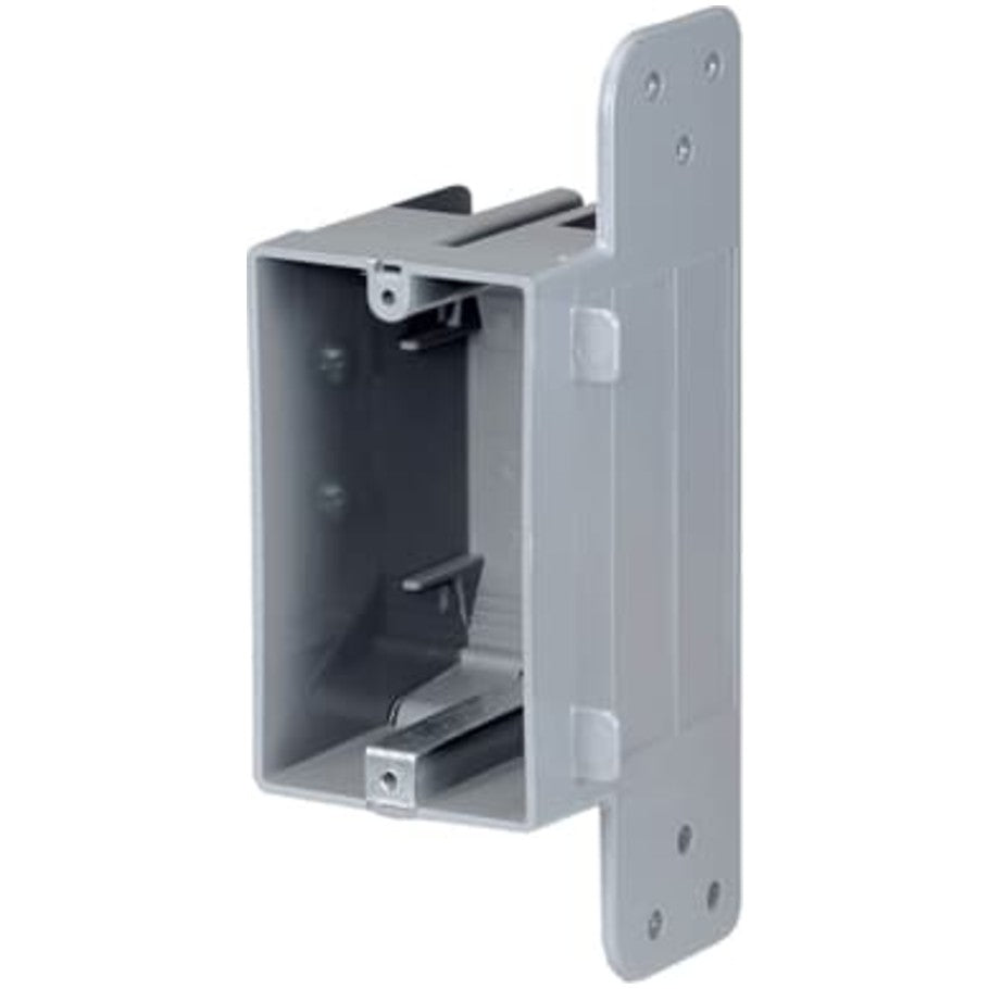 NuTek Nonmetallic Device Box, Grey, 2-3/4 in. Deep, 1-Gang, 18 cu in. Capacity, (4) Cable Entries