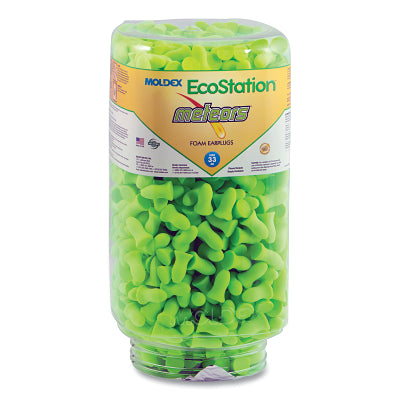 EcoStation Dispenser Snap-In Earplug Refill, Recyclable Bottle, Foam Earplugs, Bright Green, Meteors