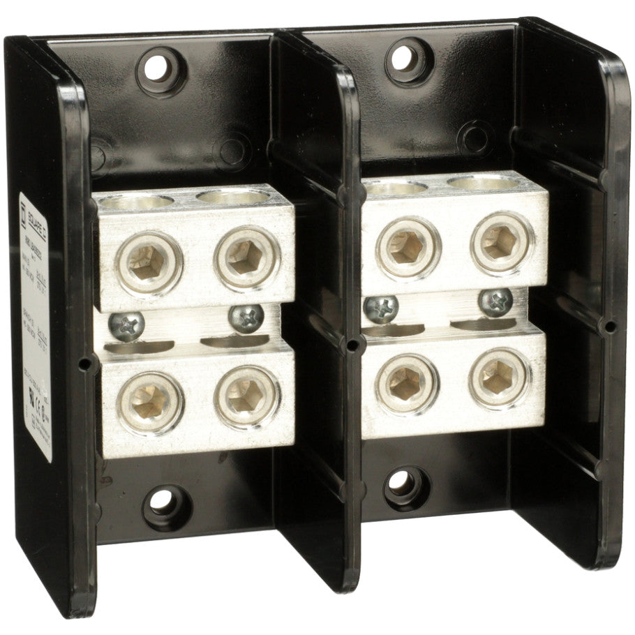 Power distribution block, Linergy, 2 pole, 2 line, 2 load, 620A Cu, 500A Al, 600V