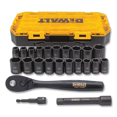 Impact Socket Set, 23-Pc, 1/2 in Drive, 6-point, Combination