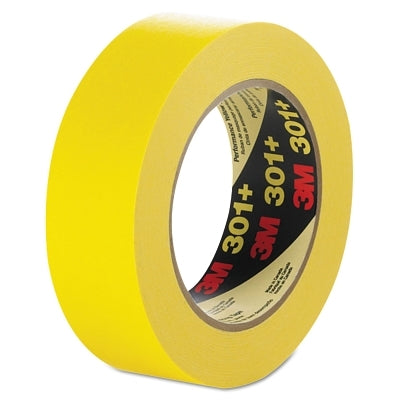 3M 051115-64753 Performance Yellow Masking Tape 301+, 48 mm x 55 m x 6.3 mil, Yellow