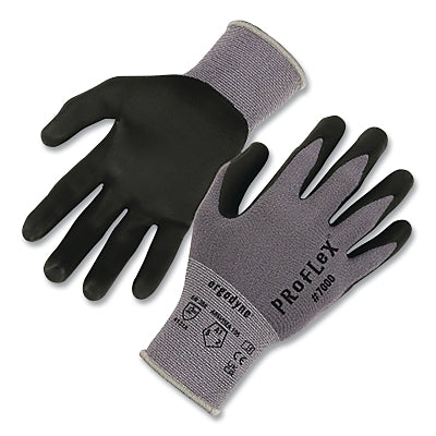 ProFlex Nitrile-Coated Gloves, Microfoam Palm, 15 Gauge, Small, Gray, 12 Pairs