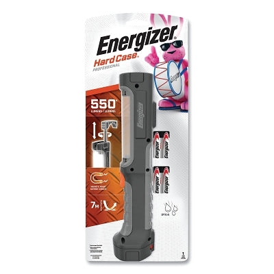 HardCase Professional LED Worklight, 4 Batteries, AA, 550 Lumens, Black