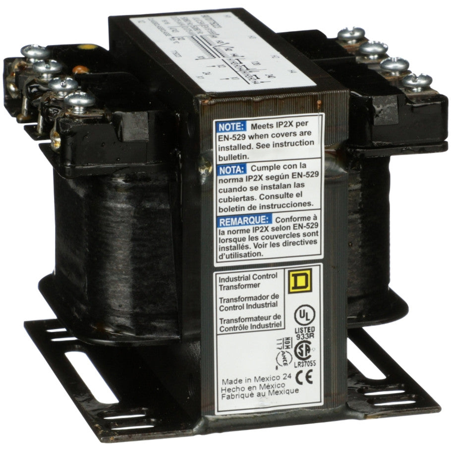 Type T Industrial Control Transformer, 1-Phase, 120x240V Primary, 24V Secondary, 75VA