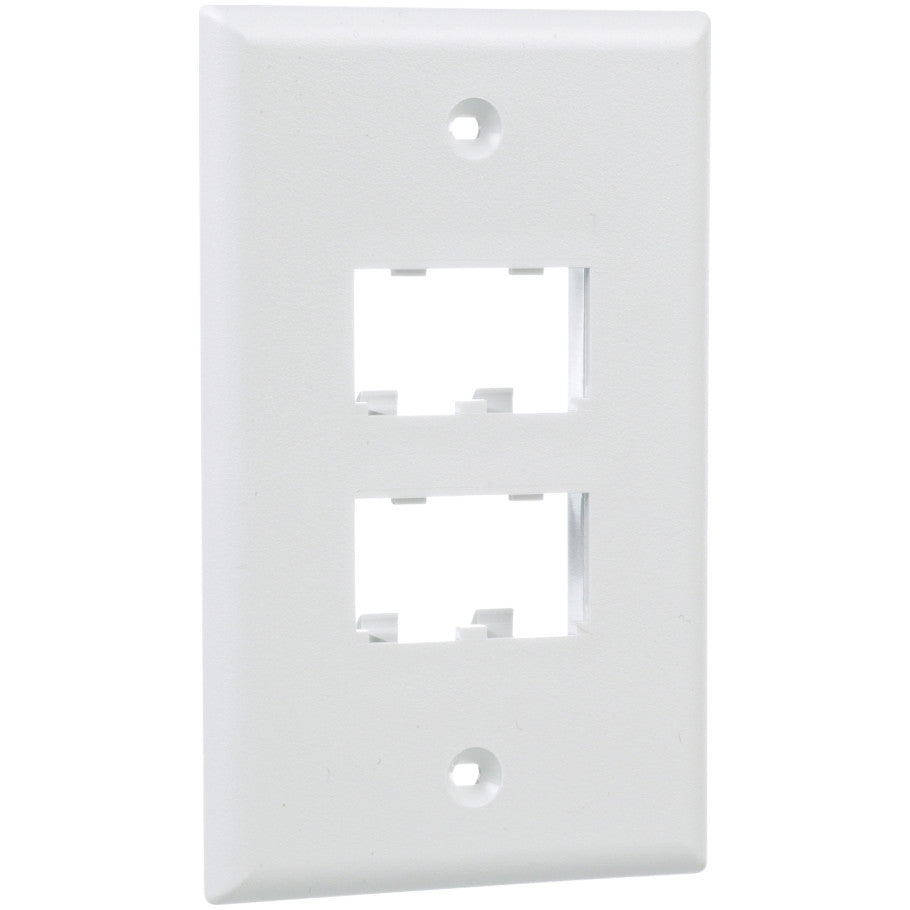 Mini-Com Classic Series, 1 Gang, Vertical Faceplate, 4-Port, White