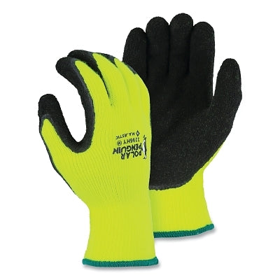 Polar Penguin Winter Gloves, 10/Large, Hi-vis Yellow with Black Coating