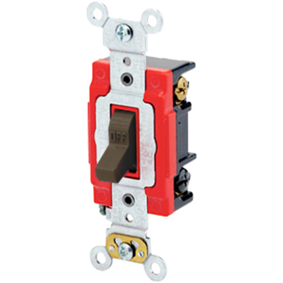 Extra Heavy Duty Industrial 3-Way Toggle AC Quiet Switch, 20A, Brown
