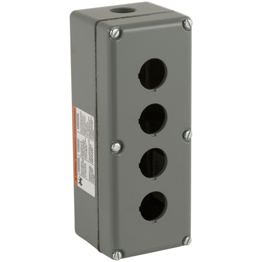 30mm Control Station Enclosure, Aluminum, 4-Hole