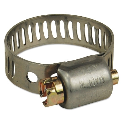 MH Series Miniature Worm Gear Clamps, 7/32 in to 5/8 in Hose OD, Stainless Steel 300
