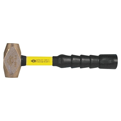 Classic Nuplaglas Non-Sparking Brass Hammer, 4 lb Head, 12 in Fiberglass Handle, Super Grip