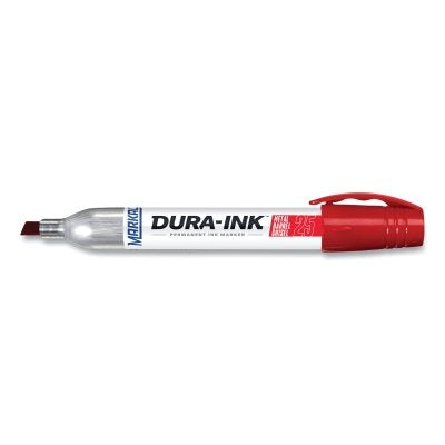 DURA-INK 25 Permanent Ink Marker, Red, 1/8 to 1/4 in Tip, Chisel