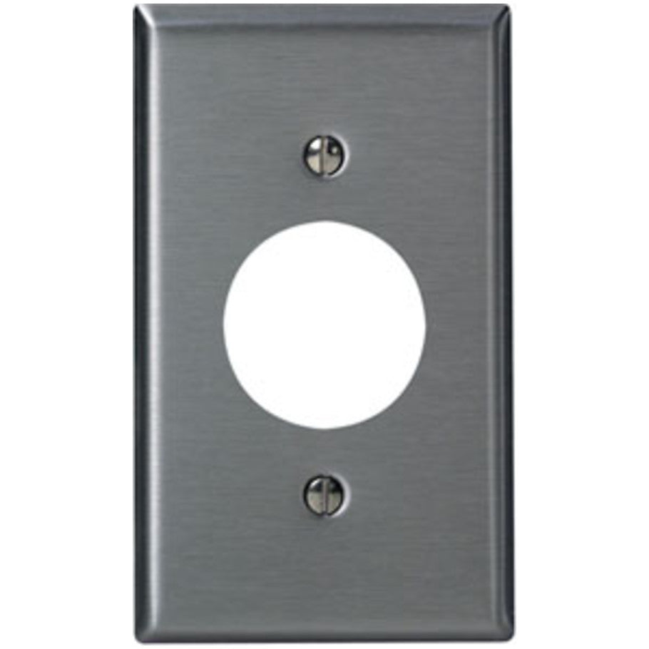 Wall Plate, Oversized, 1-Gang, (1) 1.406 in. Dia. Opening, Device-Mount, Stainless Steel