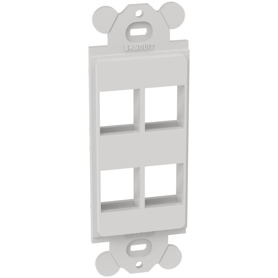 NetKey  4-Pot Furniture Faceplate, Rear Mount, White