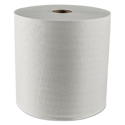 Hard Roll Paper Towel, White w/Blue Core, 7.5 in W x 700 L, 1-Ply, 6RL/CA