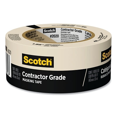 3M 021200-71108 Contractor Grade Masking Tape, 2020-48MP, 1.88 in W x 60.1 yd L