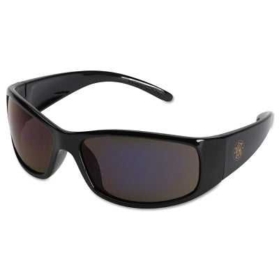 Elite Safety Glasses, Smoke Polycarbonate Lens, Uncoated, Black, Nylon