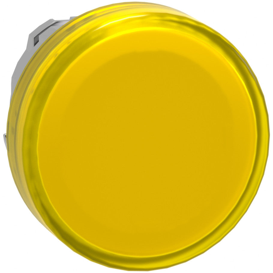 Head for Pilot Light, Harmony XB4, Yellow, 22mm, with Plain Lens, Universal LED