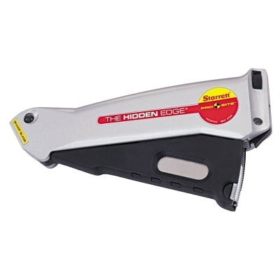 Hidden Edge Utility Knife, 6-1/2 in L, Utility Steel Blade, Silver