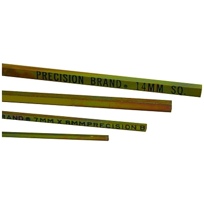 Square Gold Dichromate Plated Keystocks, 10 mm x 12 in, 4 per bundle