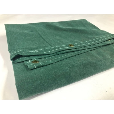 Protective Tarp, 10 ft W x 12 ft L, Mildew/Water Resistant, Canvas, Green