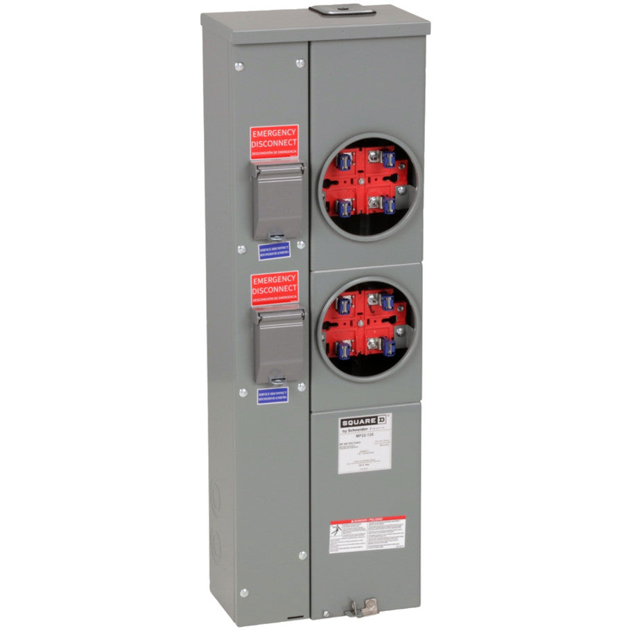 Meter-Pak Meter Center, Ring-Type, 125A, 2-Position, 4-Jaw,  For QO Circuit Breakers