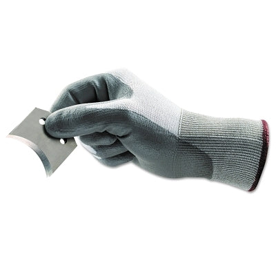11-644 Polyurethane Palm Coated Gloves, Size 8, White/Grey