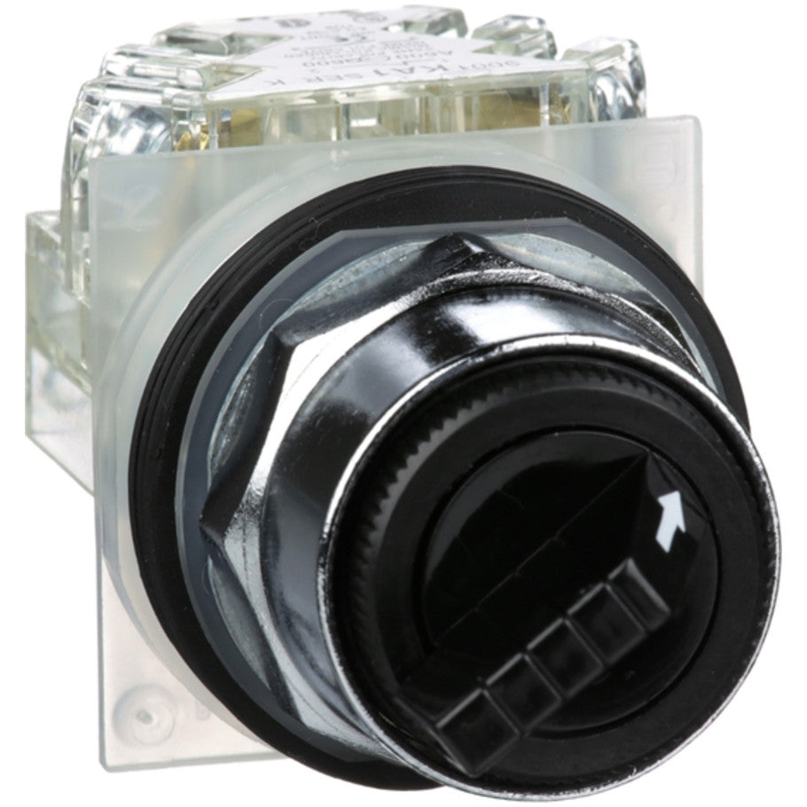 Harmony 30mm Selector Switch, Non-Illuminated, 2-Position, Standard Black Knob, KA1 Contact Block Mounted on Side  2