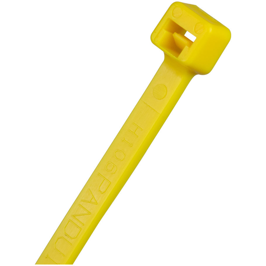 Pan-Ty PLT2S-C4Y Cable Tie, Yellow, PA6.6, 7.4"L, 50lb, PK100