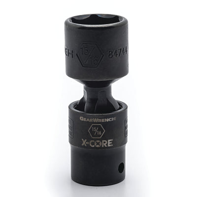 6 Point Standard X-Core Pinless Universal Impact SAE Socket, 1/2 in Drive, 15/16 in Opening