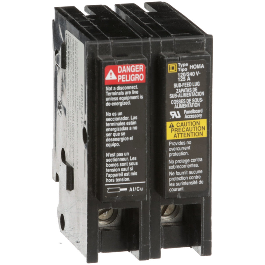 Homeline 125A 2 Pole Plug On Sub Feed Lugs