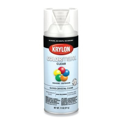 COLORmaxx Acrylic Spray Paint, 11 oz, Crystal Clear, Gloss