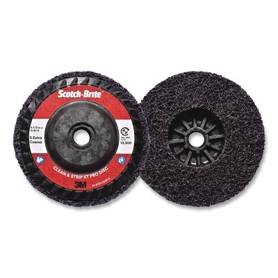 3M 638060-05574 Clean and Strip XT Disc, 4-1/2 in x 5/8 in-11, Extra Coarse, Silicon Carbide, 13300 rpm, Purple