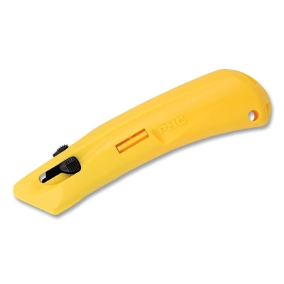 EZ3 Safety Knife, Auto-Retract, Blunt Tip, 3-Button, Plastic, Yellow