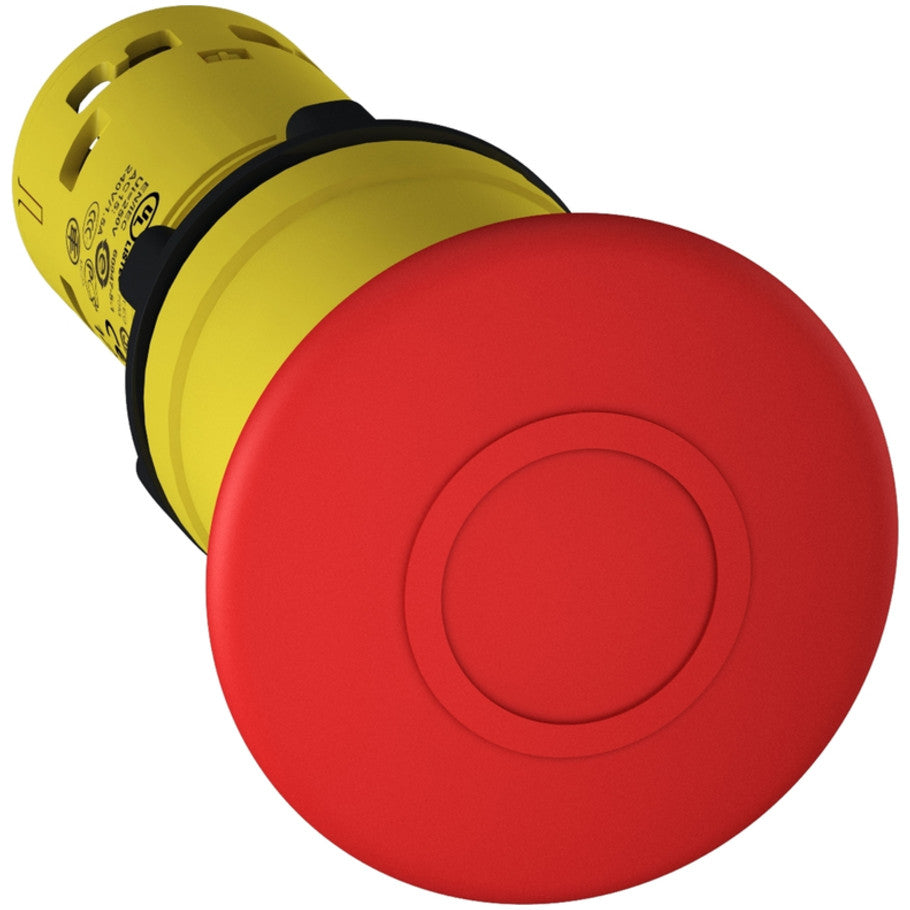 XB7 Mushroom Head Pushbutton, Monolithic, Emergency Stop, Trigger Action/Mechanically Latching, Push-Pull, Red, 1NO/1NC
