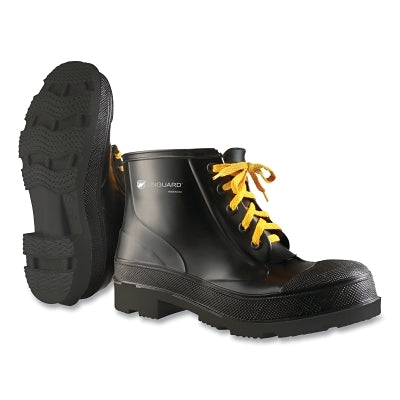 Monarch Steel Toe Ankle Boots, Size 8, Polyester/PVC, Black
