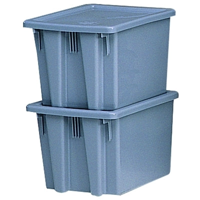 Stack & Nest Palletote Boxes, 1.3 cu ft, 15 1/2 in x 19 1/2 in x 10 in, Gray