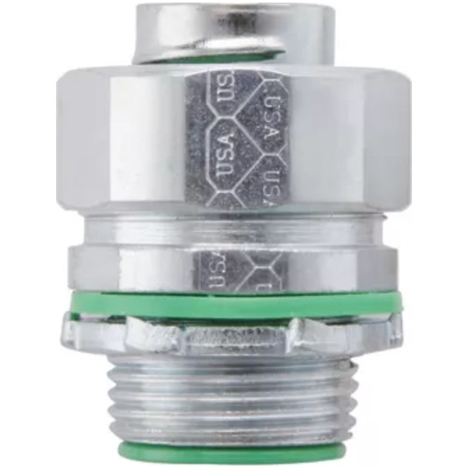 Liquidator Low Profile Liquid Tight Connector, Malleable Iron, Straight, Insulated Throat, 1-1/4 in.