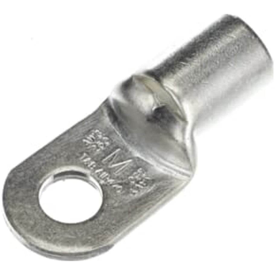 Non-Insulated Tubular Ring Terminal, Length 2.40 Inches, Wire Range 4/0AN-250kcmil, Copper, Tin Plated