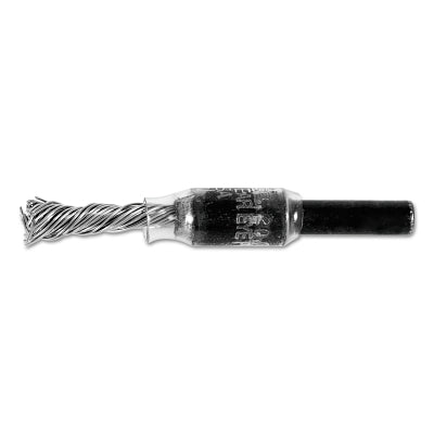 Singletwist Knot End Brush, 1/4 in dia, 0.020 in Stainless Steel Wire, 20,000 RPM